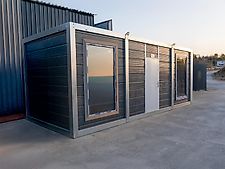Sun Container Bürocontainer | Wohncontainer | Baucontainer | Modell Grau-1 | 240cmx600cm|Hochwertige und Flexible Lösung  Verfügbare Produkte können in unserem Lager besichtigt und direkt abgeholt werden. Unsere Büro- und Wohncontainer bieten eine ausgezeichnete Lösung