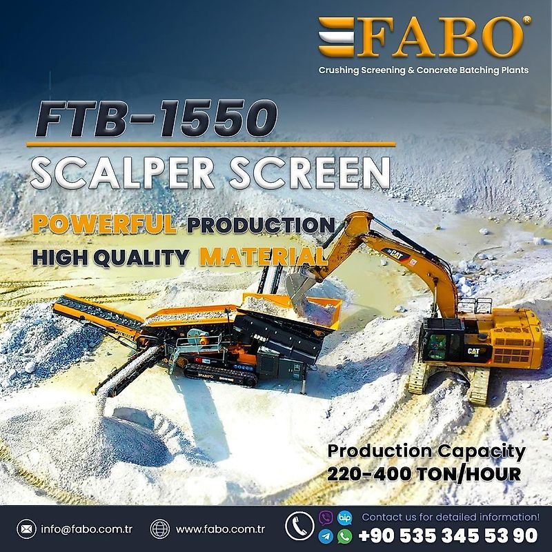 Fabo FTB 1550 Scalping Screen With Apron Feeder | Ready in Stock